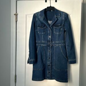Kut  from the Kloth long sleeve denim button front mini dress. Size small